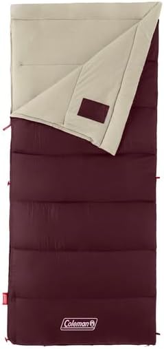Coleman Autumn Glen 50°F Sleeping Bag, Lightweight Sleeping Bag with No-Snag Zipper & Storage Stuff Sack, Machine Washable for Easy Cleaning