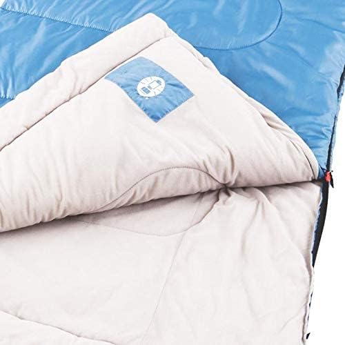 Saco de dormir Coleman Sun Ridge 40 °F, saco de dormir liviano para clima frío para adultos, lavable a máquina, tubo de tiro que evita que se escape el calor, ideal para acampar, viajar, dormir y más 