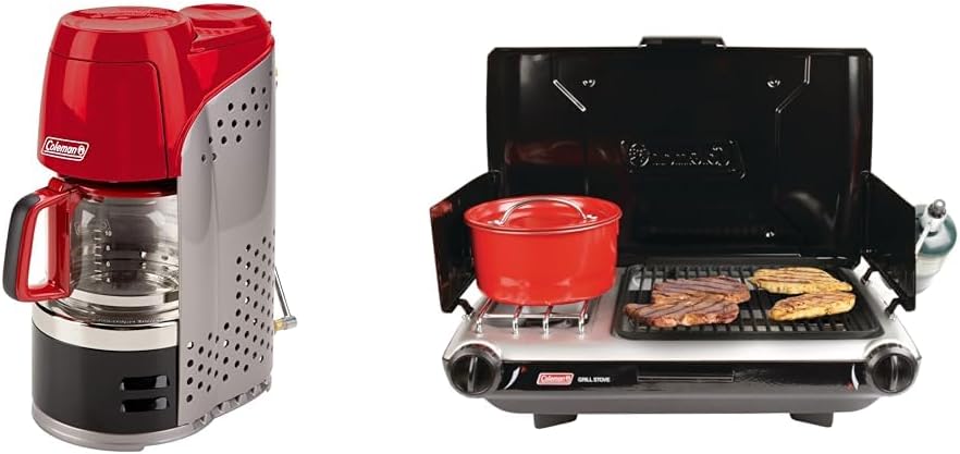Coleman QuikPot 10-Cup Propane Coffee Maker, 4500 BTUs Brews 10 Cups in 18 Mins, Efficient Coffee Brewer for Camping, Hunting, Tailgating, & More, Dishwasher Safe