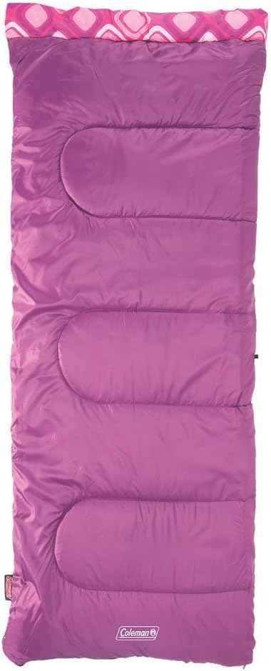 Coleman Kids 45°F Sleeping Bag, Comfortable Youth Sleeping Bag for Sleepovers & Camping, Fits Children up to 5ft 5in Tall, Lightweight and Warm Sleeping Bag for Indoor/Outdoor Use, Machine Washable