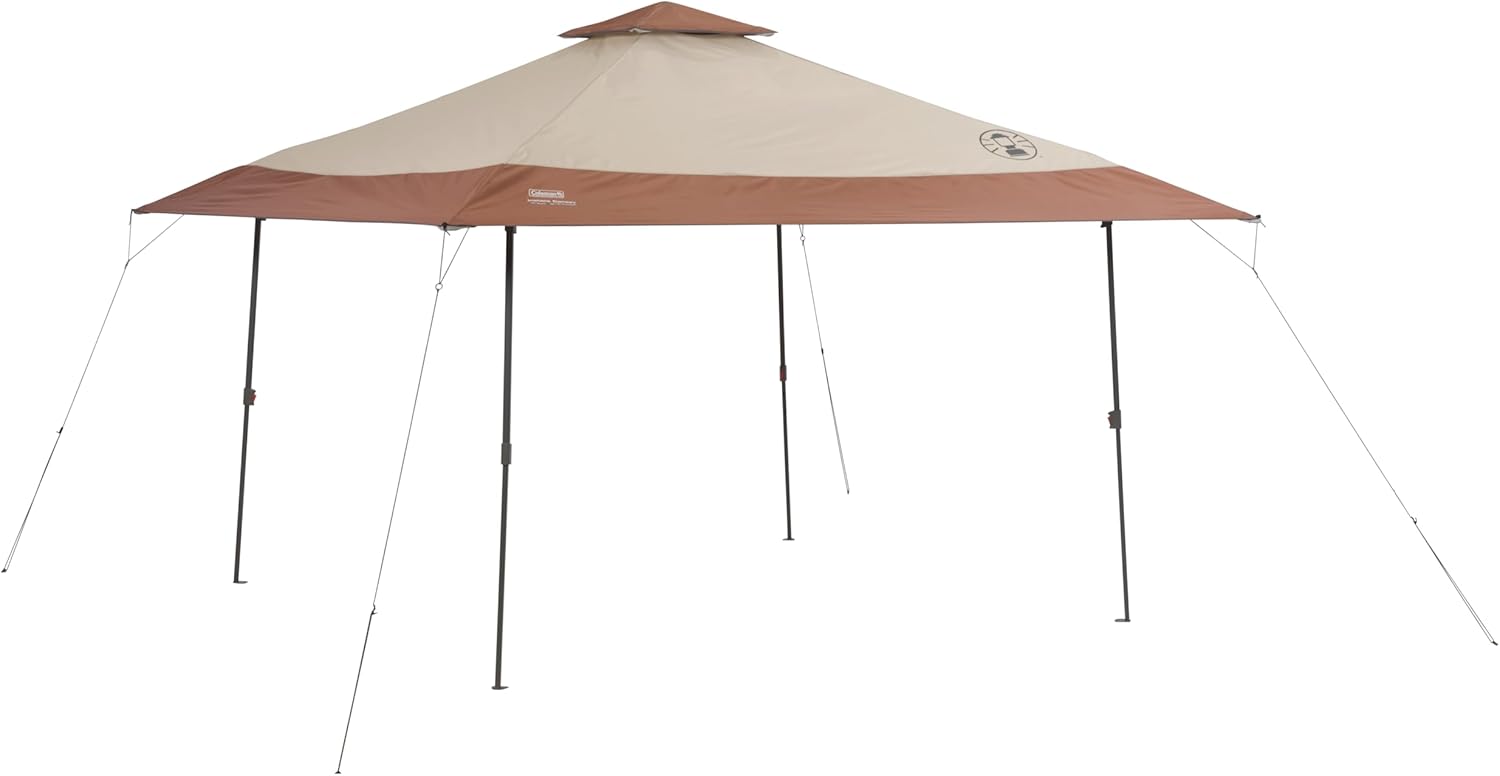 Coleman 13x13ft Instant Canopy Sun Shelter, Portable Shade Tent Sets Up in 3 Minutes, Vented Roof for Airflow, Great for Campsite, Backyard, Tailgates, Beach, Festivals, & More