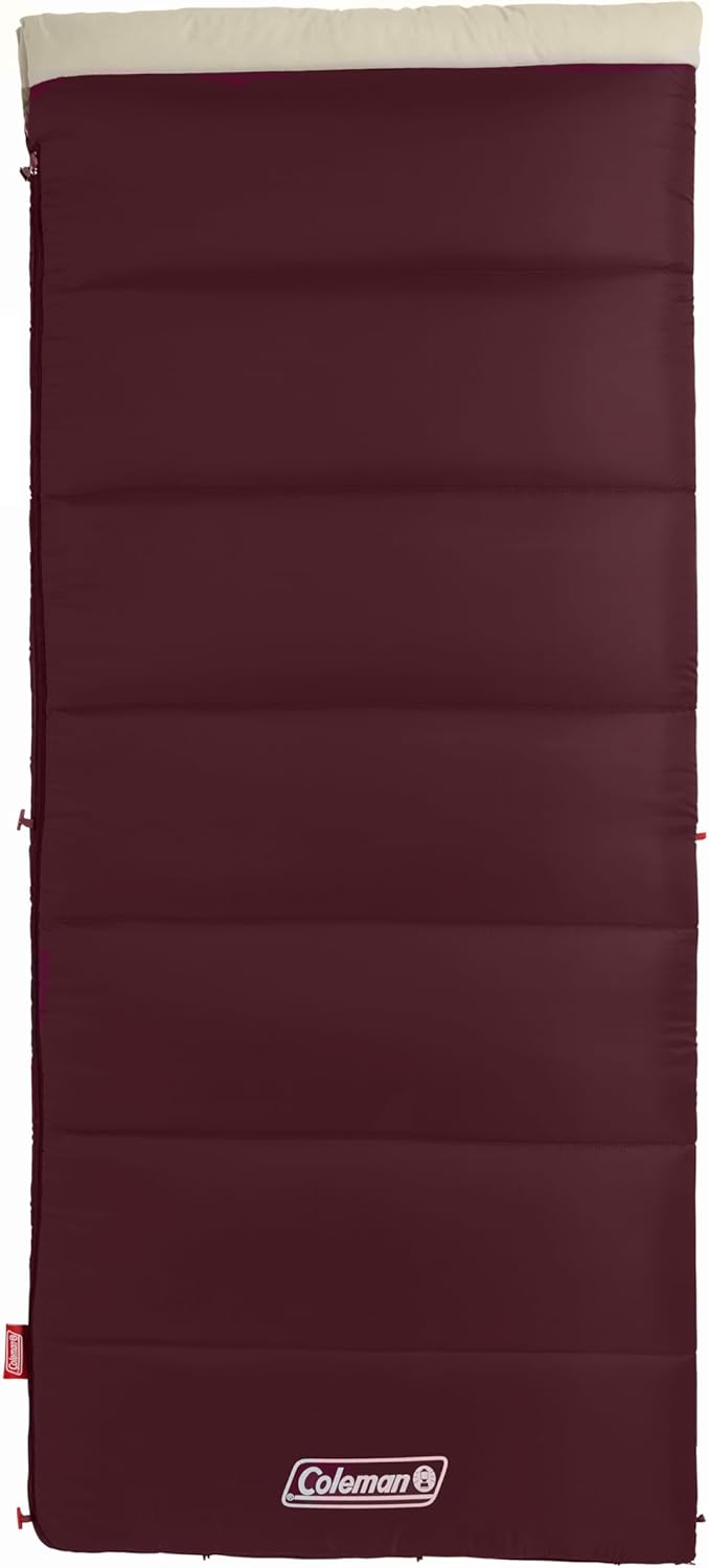 Coleman Autumn Glen 50°F Sleeping Bag, Lightweight Sleeping Bag with No-Snag Zipper & Storage Stuff Sack, Machine Washable for Easy Cleaning