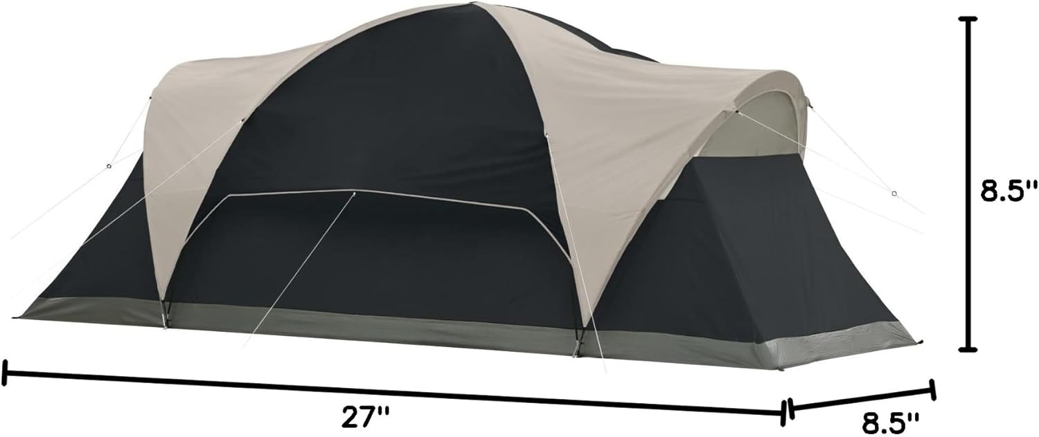 Coleman Montana Camping Tent, 6/8 Person Family Tent with Included Rainfly, Carry Bag, and Spacious Interior, Fits Multiple Queen Airbeds and Sets Up in 15 Minutes