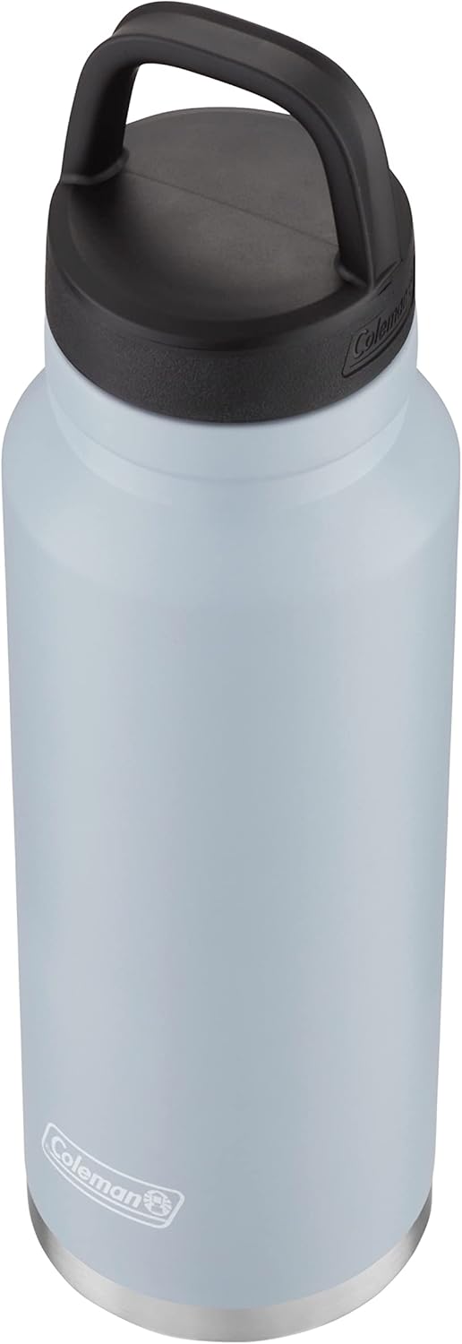 Coleman Connector Vacuum-Insulated Stainless Steel Water Bottle with Wide Mouth Leak-Proof Lid, 24oz/40oz Durable Water Bottle with Carry Handle, Keeps Drinks Hot or Cold for Hours