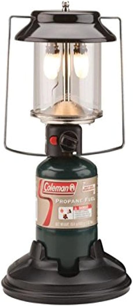Coleman QuickPack 2-Mantle Propane Lantern with Carry Case, 1000 Lumens Lantern with Adjustable Brightness & Push-Button Starter, No Matches Needed, Great for Camping, Power Outage, & More