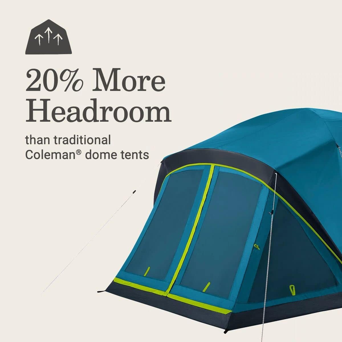 Coleman Skydome Camping Tent with Dark Room Technology and Screened Porch