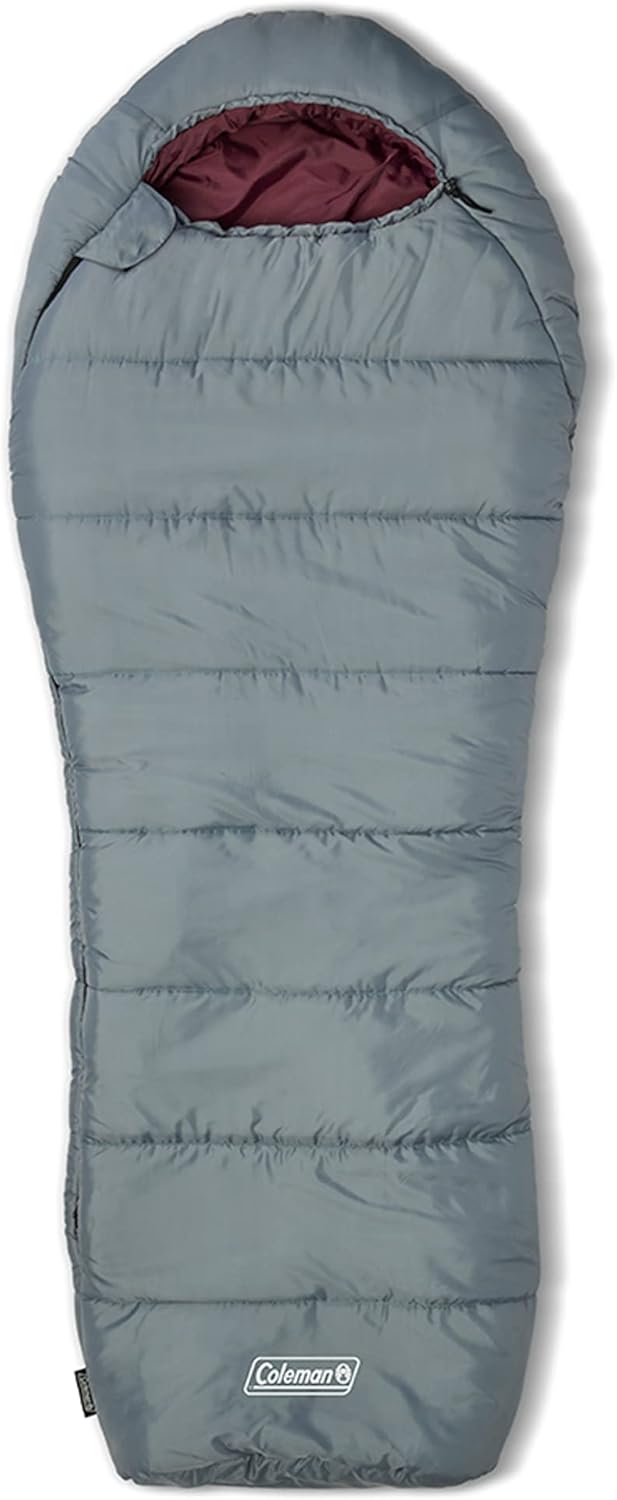 Coleman Tidelands Mummy Sleeping Bag, Cool-Weather 30°F/40°F/50°F Camping Sleeping Bag for Adults with Insulation, Heat Retention, and Easy-Zip, Big & Tall
