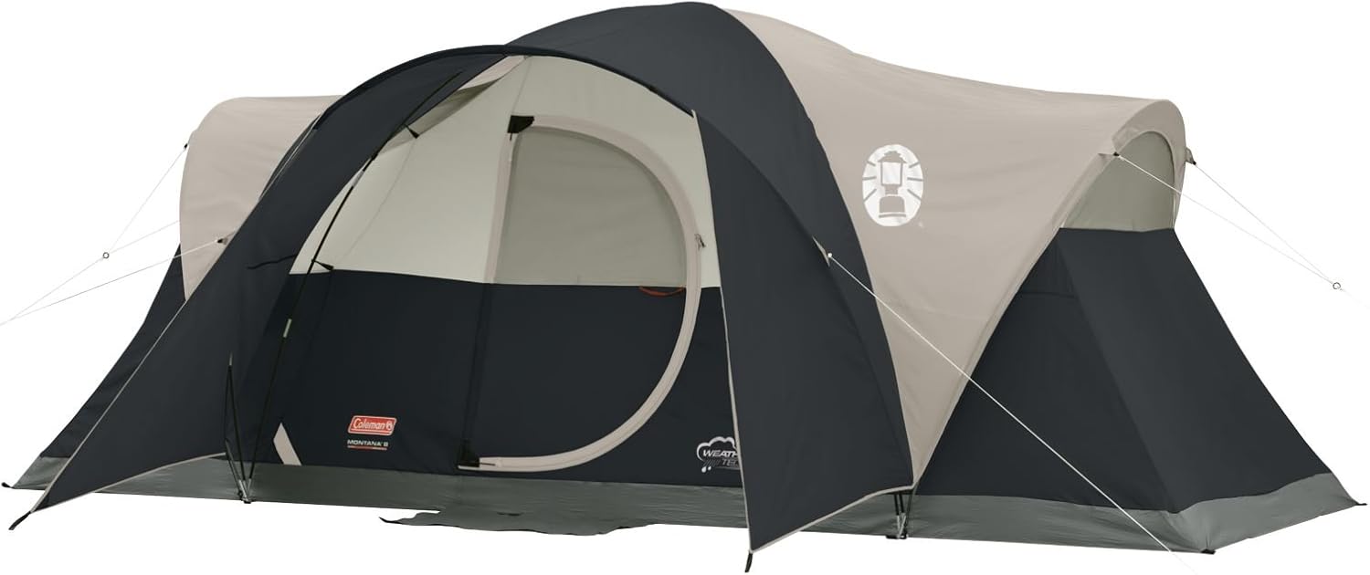 Coleman Montana Camping Tent, 6/8 Person Family Tent with Included Rainfly, Carry Bag, and Spacious Interior, Fits Multiple Queen Airbeds and Sets Up in 15 Minutes