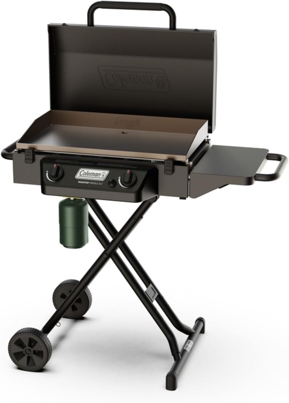 Coleman RoadTrip Griddle, 19"/24" Propane Griddle with Instastart Ignition, Even Heat Distribution, Grease Tray & Optional Lid; Portable Griddle with Scissor Legs & Wheels for Camping & Tailgating