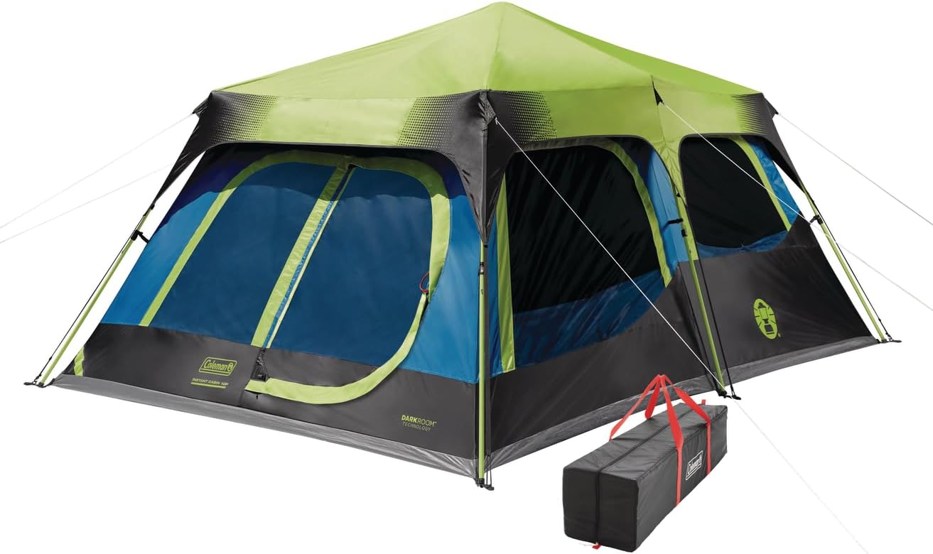 Coleman Camping Tent with Instant Setup, 4/6/8/10 Person Weatherproof Tent with WeatherTec Technology, Double-Thick Fabric, and Included Carry Bag, Sets Up in 60 Seconds