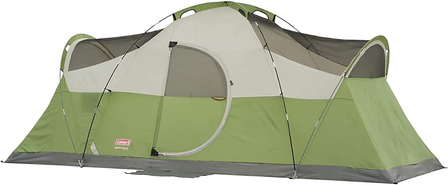 Coleman Montana Camping Tent, 6/8 Person Family Tent with Included Rainfly, Carry Bag, and Spacious Interior, Fits Multiple Queen Airbeds and Sets Up in 15 Minutes