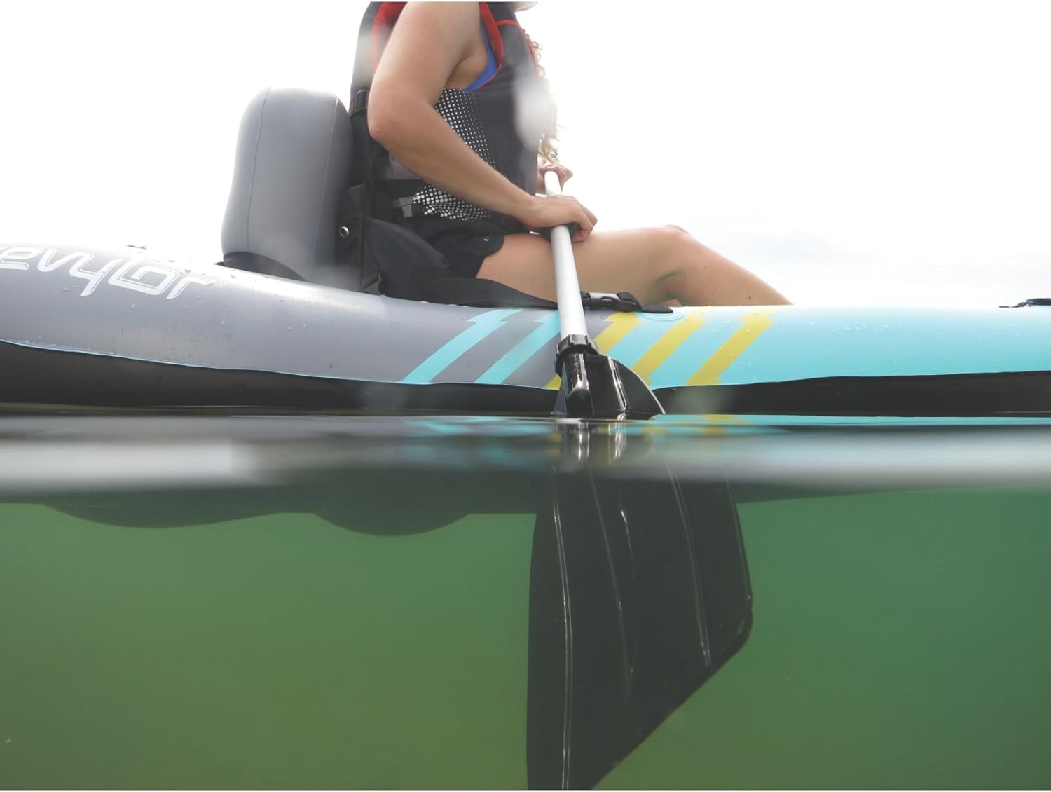 Sevylor QuickPak K1 1-Person Inflatable Kayak, Kayak Folds into Backpack with 5-Minute Setup, 21-Gauge PVC Construction; Hand Pump & Paddle Included