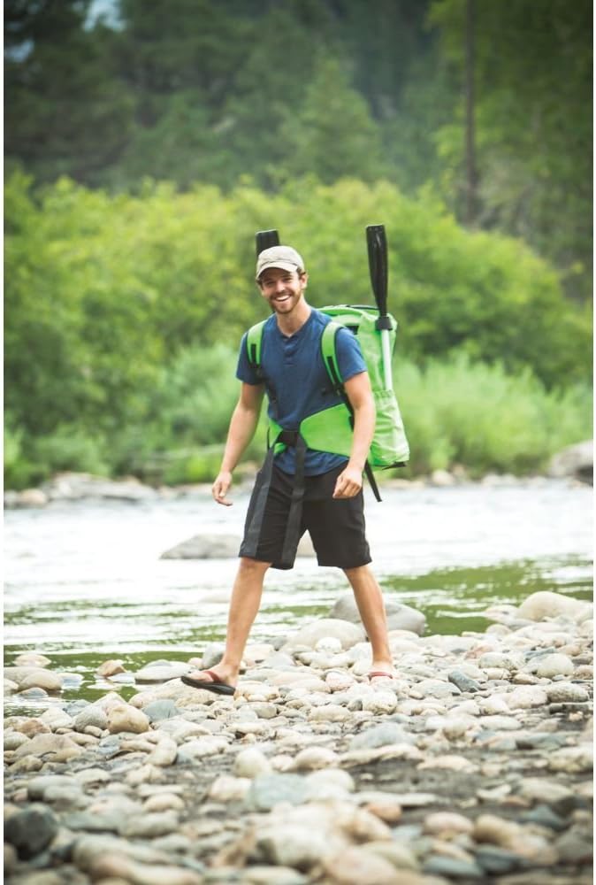 Sevylor QuickPak K5 24 Gauge PVC Polyester 1 Person Inflatable Kayak w/Hand Pump, Paddle, Double Lock Valves and Easy To Carry Backpack System, Gray