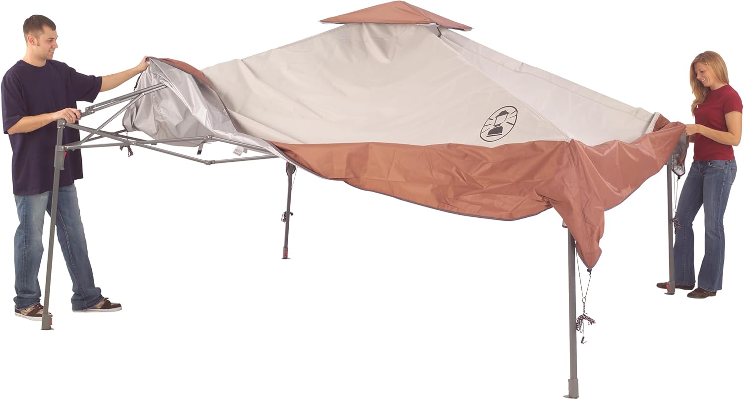 Coleman - Toldo instantáneo para el sol de 13 x 13 pies, carpa portátil que se instala en 3 minutos, techo ventilado para flujo de aire, ideal para campamentos, patios traseros, portones traseros, playa, festivales y más 