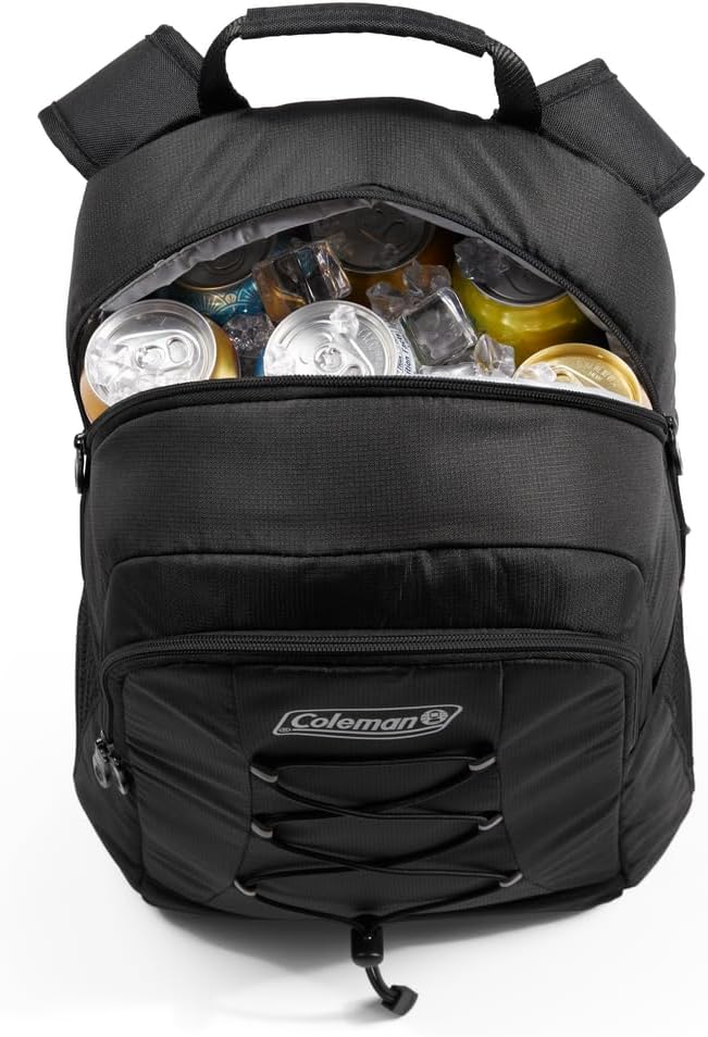 Coleman Chiller Backpack Cooler, Leak-Proof 28 Can Backpack Cooler with Ice Retention, Made with Recycled Materials