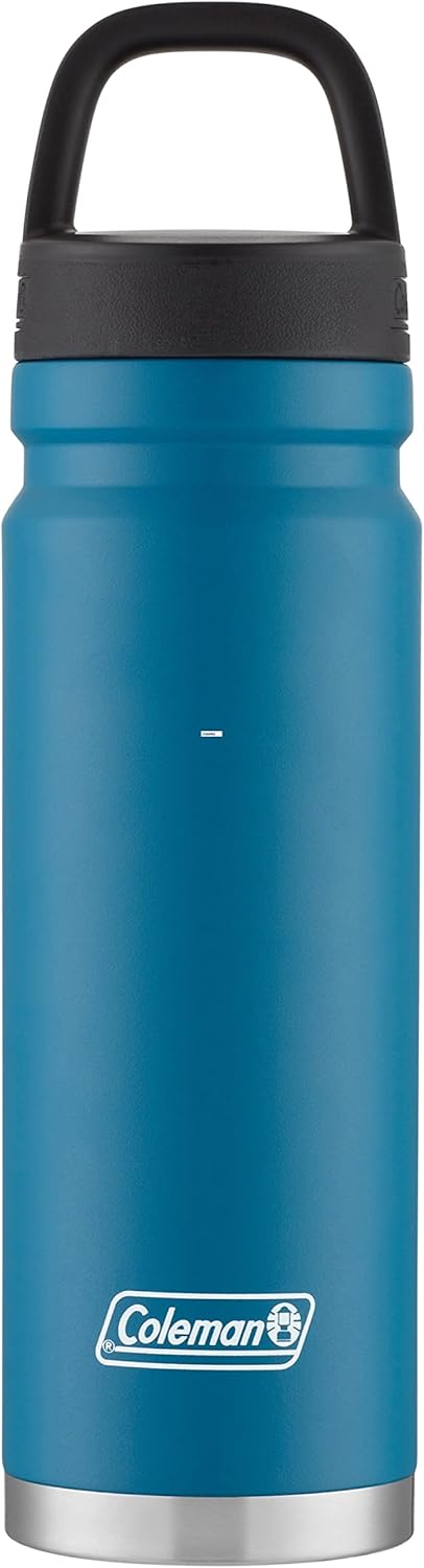 Coleman Connector Vacuum-Insulated Stainless Steel Water Bottle with Wide Mouth Leak-Proof Lid, 24oz/40oz Durable Water Bottle with Carry Handle, Keeps Drinks Hot or Cold for Hours