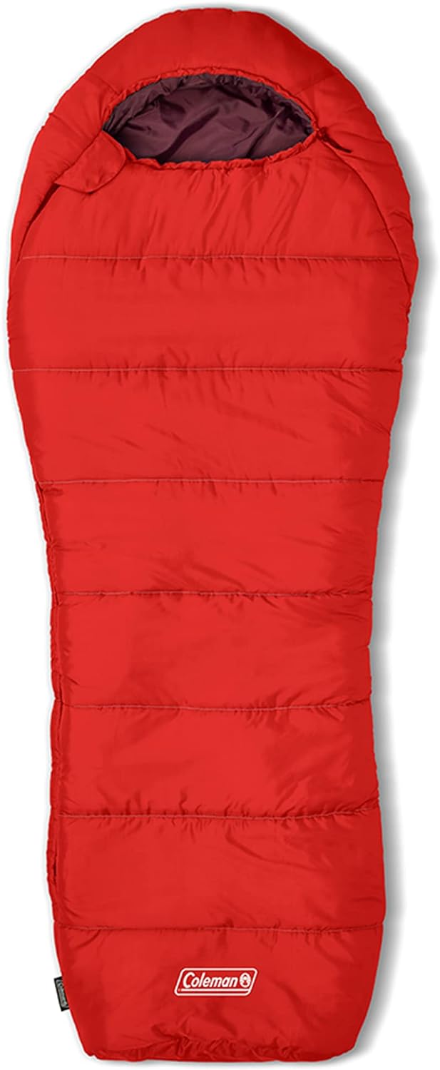 Coleman Tidelands Mummy Sleeping Bag, Cool-Weather 30°F/40°F/50°F Camping Sleeping Bag for Adults with Insulation, Heat Retention, and Easy-Zip, Big & Tall