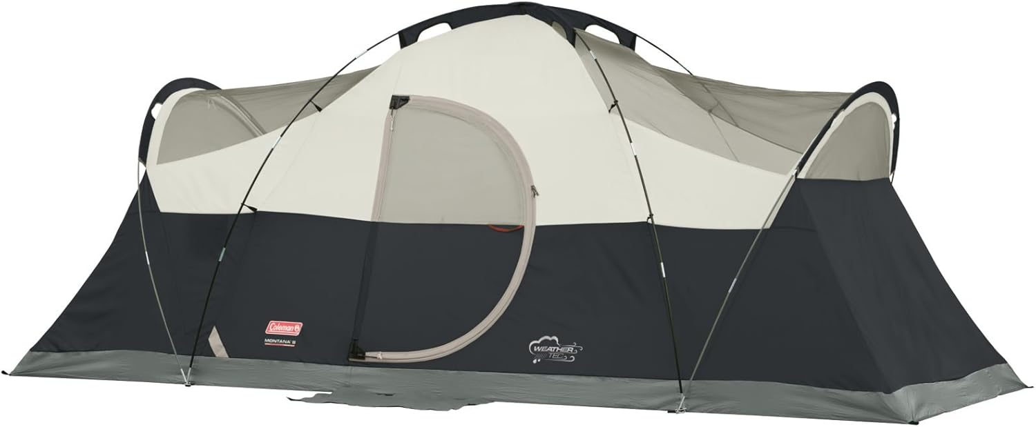 Coleman Montana Camping Tent, 6/8 Person Family Tent with Included Rainfly, Carry Bag, and Spacious Interior, Fits Multiple Queen Airbeds and Sets Up in 15 Minutes