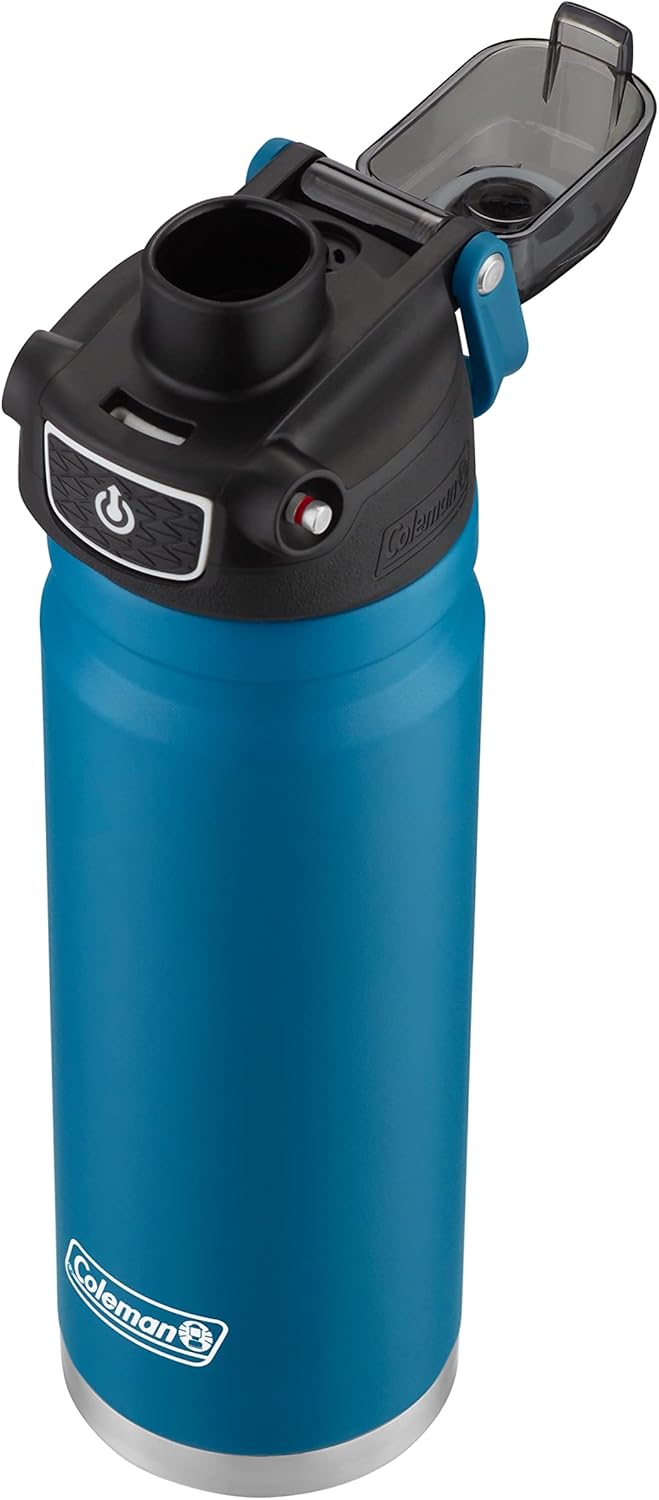 Coleman Burst Vacuum-Insulated Stainless Steel Water Bottle with Leak-Proof Lid, 24oz/40oz Water Bottle with Carry Handle Keeps Drinks Hot or Cold for Hours