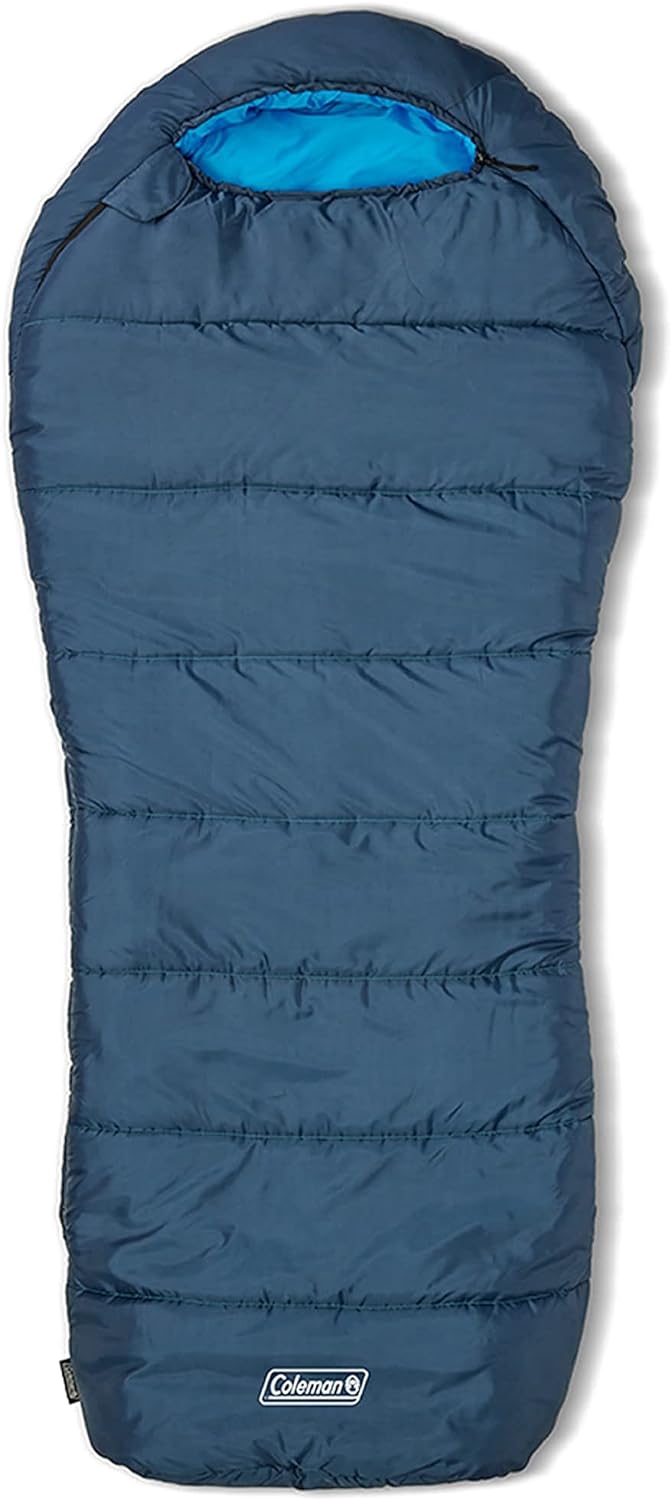 Coleman Tidelands Mummy Sleeping Bag, Cool-Weather 30°F/40°F/50°F Camping Sleeping Bag for Adults with Insulation, Heat Retention, and Easy-Zip, Big & Tall