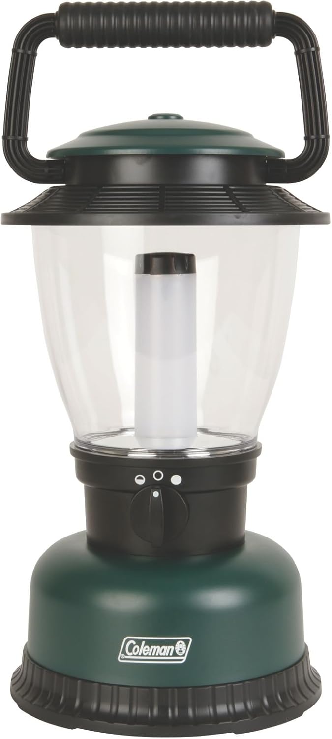 Linterna LED Coleman Rugged XL de 700 l, resistente al agua y a los impactos, con 2 configuraciones de luz para acampar, emergencias, cortes de energía y uso doméstico; funciona con baterías tipo D o cartucho CPX 6 