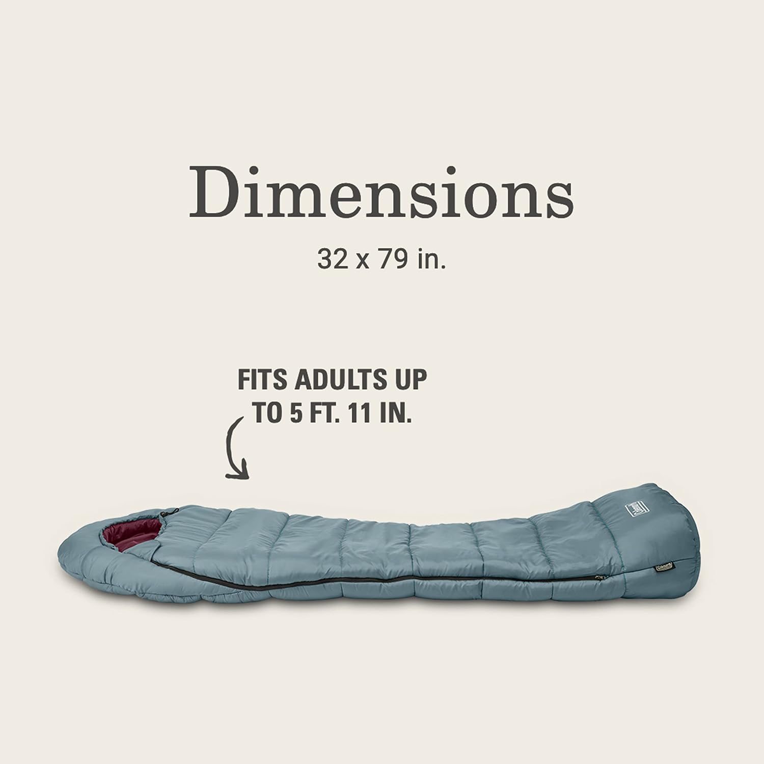 Coleman Tidelands Mummy Sleeping Bag, Cool-Weather 30°F/40°F/50°F Camping Sleeping Bag for Adults with Insulation, Heat Retention, and Easy-Zip, Big & Tall