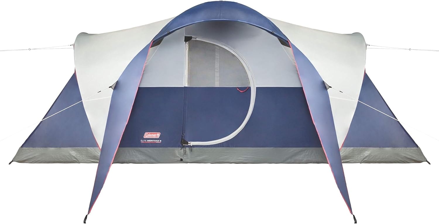 Coleman Elite Montana Camping Tent with LED Lights, Weatherproof 8-Person Family Tent with Included Carry Bag, Rainfly, Air Vent, and LED Lights with 3 Settings