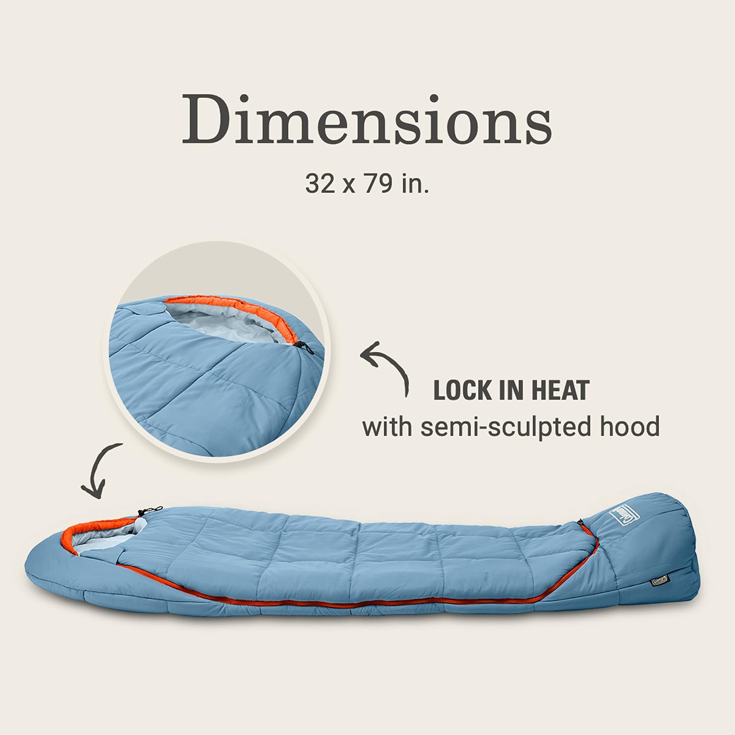 Coleman Big Bay Mummy Sleeping Bag, Cool-Weather 0°F/20°F/40°F Camping Sleeping Bag for Adults with Foot Ventilation and Compression Stuff Sack, Big & Tall