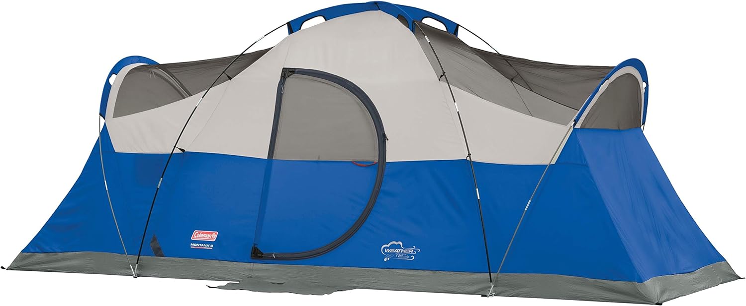 Coleman Montana Camping Tent, 6/8 Person Family Tent with Included Rainfly, Carry Bag, and Spacious Interior, Fits Multiple Queen Airbeds and Sets Up in 15 Minutes