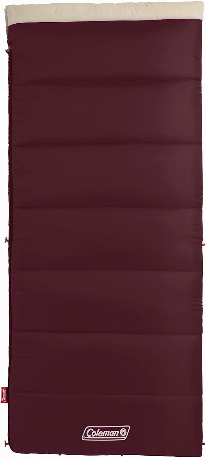 Coleman Autumn Glen 50°F Sleeping Bag, Lightweight Sleeping Bag with No-Snag Zipper & Storage Stuff Sack, Machine Washable for Easy Cleaning