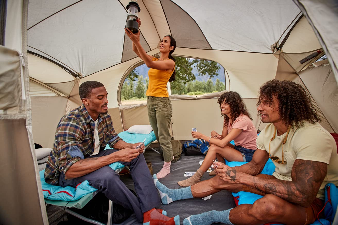 Coleman WeatherMaster 10-Person Weatherproof Camping Tent, Large Family Tent with Room Divider, Included Rainfly and Strong Frame Withstanding Winds up to 35MPH