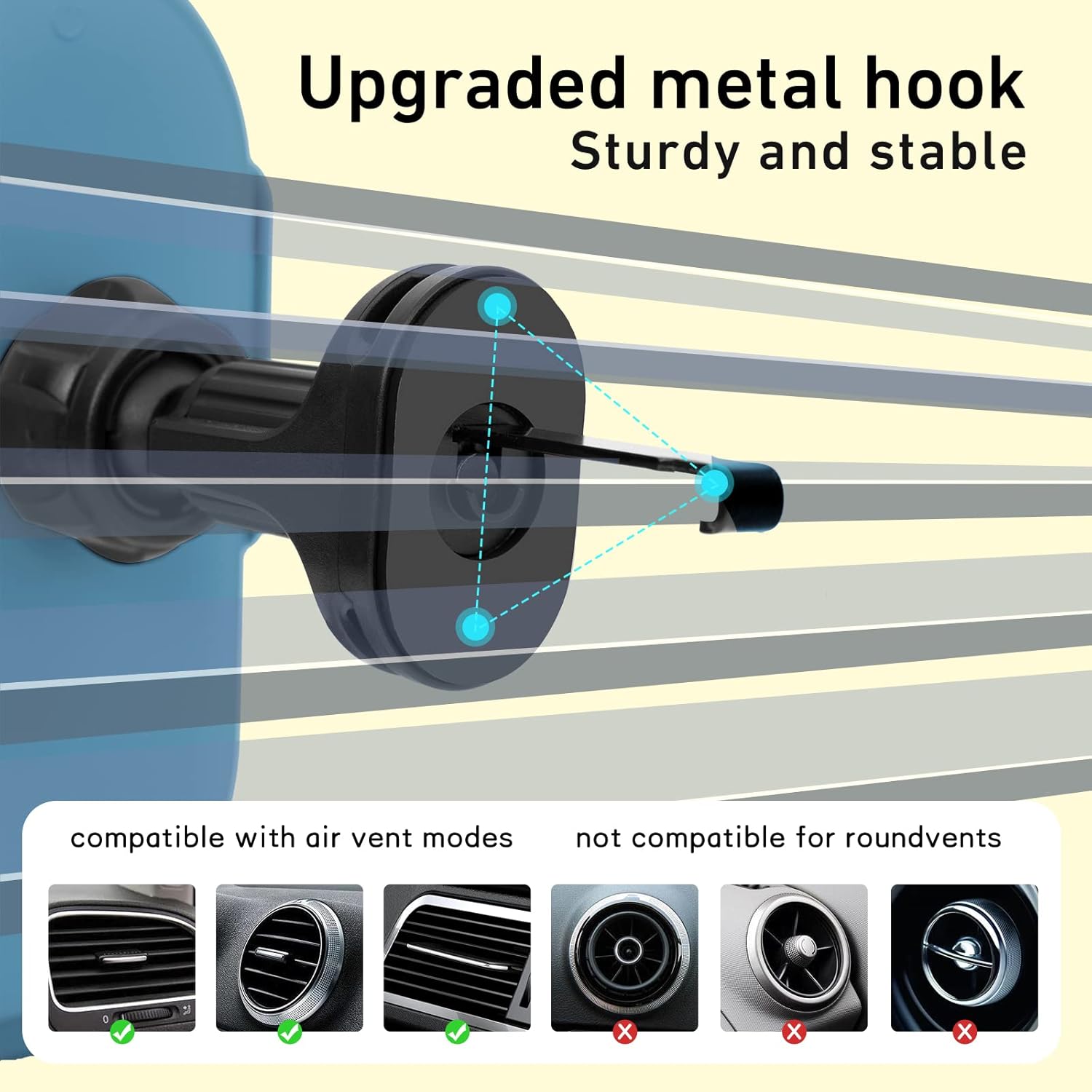 Wireless Car Charger Mount,MAX 15W Qi Fast Charger, Wireless Car Charger Air Vent, Automatic Clamping Phone Holder for iPhone 13/12/11//XS/XR/8, Samsung S22/S21/S20/Note 20, etc (Blue)