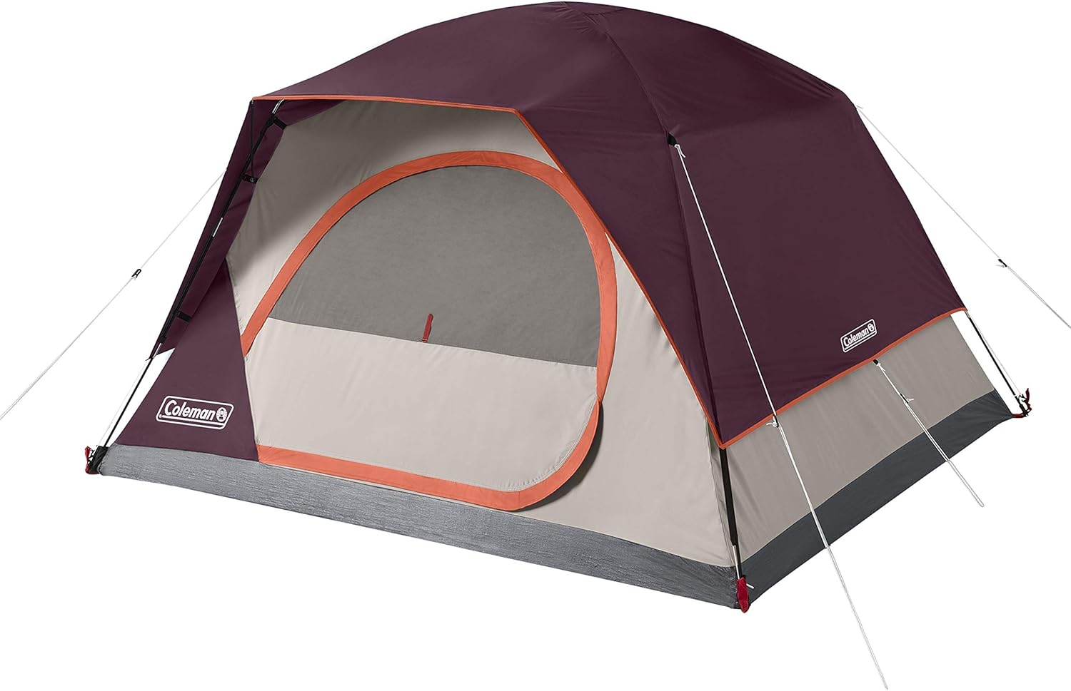 Coleman Skydome Camping Tent, 2/4/6/8 Person Weatherproof Tent with 5 Minute Setup, Includes Pre-Attached Poles, Rainfly, Carry Bag & Roomy Interior