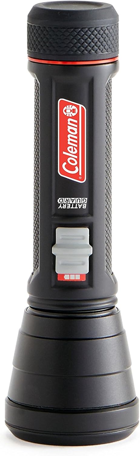 Coleman LED Flashlight with BatteryGuard Technology, Strong & Lightweight Water-Resistant Flashlight with Extra Drop Protection, Up to 25% More Battery Life than Traditional Flashlights