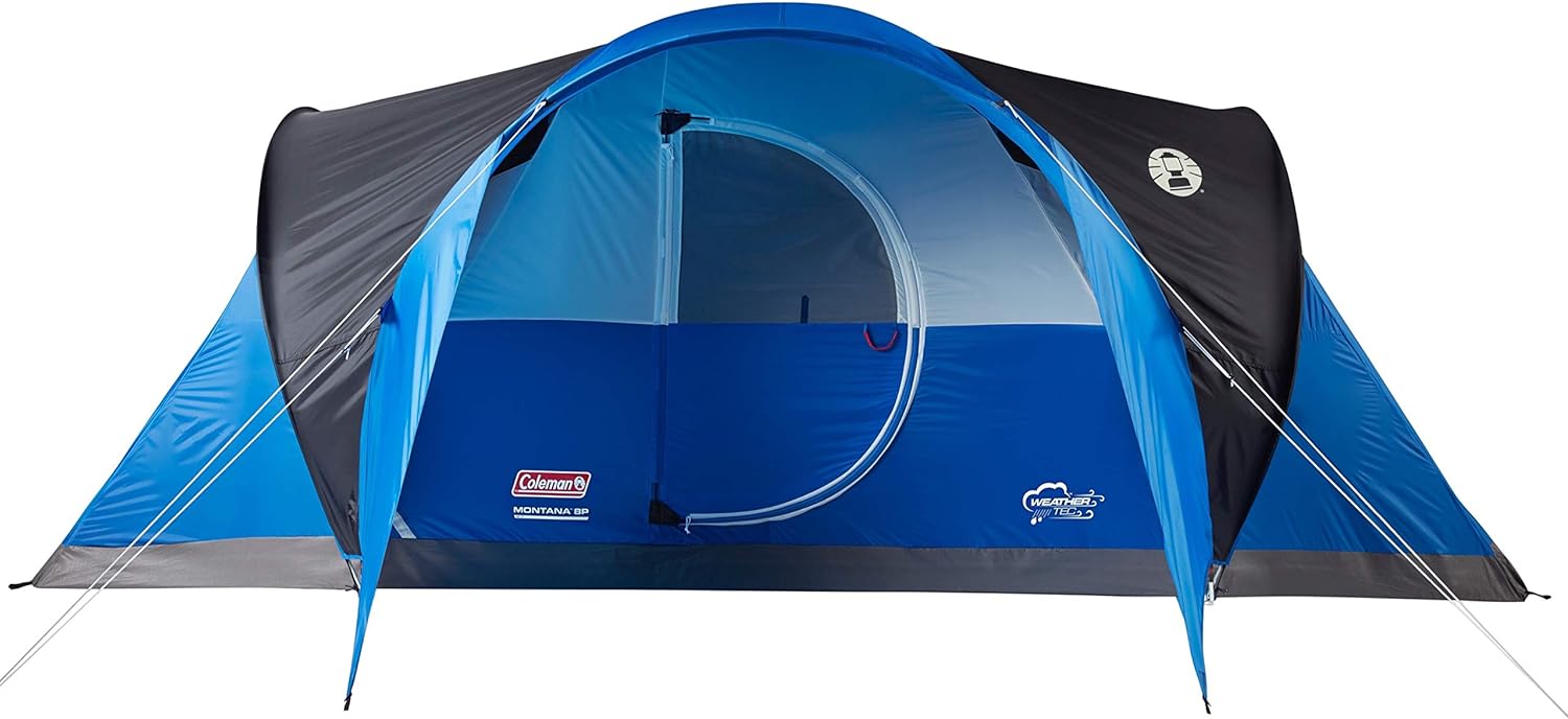 Coleman Montana Camping Tent, 6/8 Person Family Tent with Included Rainfly, Carry Bag, and Spacious Interior, Fits Multiple Queen Airbeds and Sets Up in 15 Minutes
