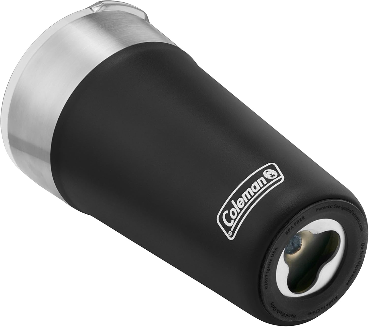 Coleman Brew Vacuum-Insulated Stainless Steel Tumbler, 20oz Water Bottle/Coffee Mug with Slidable Spout Cover & Integrated Bottle Opener