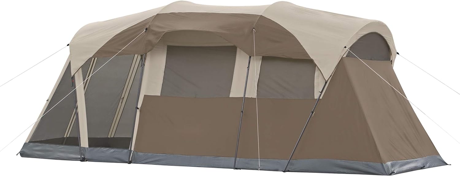 Coleman WeatherMaster Camping Tent with Screened Porch, Weatherproof 6-Person Family Tent with Included Rainfly and Carry Bag, Easy Setup Tent with Screened-in Porch