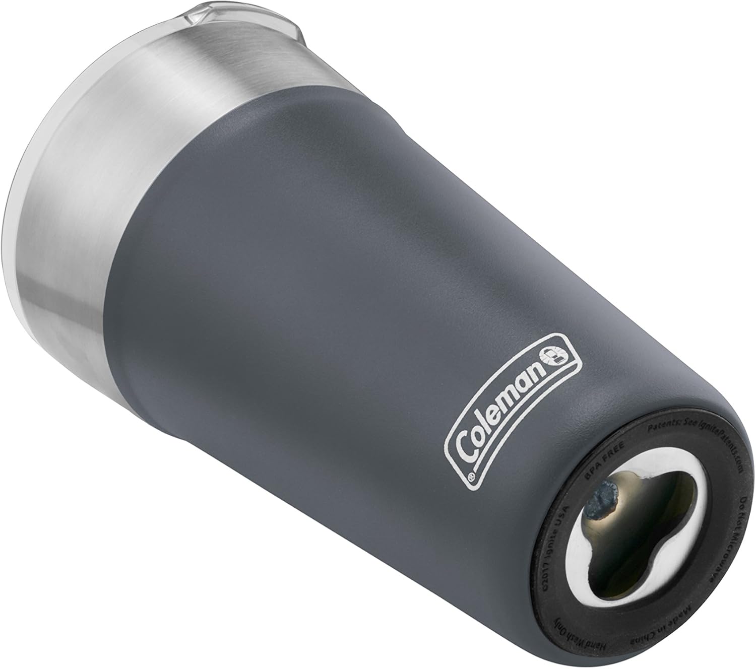 Coleman Brew Vacuum-Insulated Stainless Steel Tumbler, 20oz Water Bottle/Coffee Mug with Slidable Spout Cover & Integrated Bottle Opener