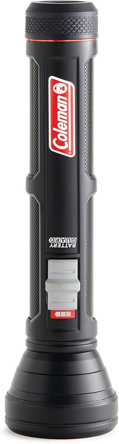 Coleman LED Flashlight with BatteryGuard Technology, Strong & Lightweight Water-Resistant Flashlight with Extra Drop Protection, Up to 25% More Battery Life than Traditional Flashlights