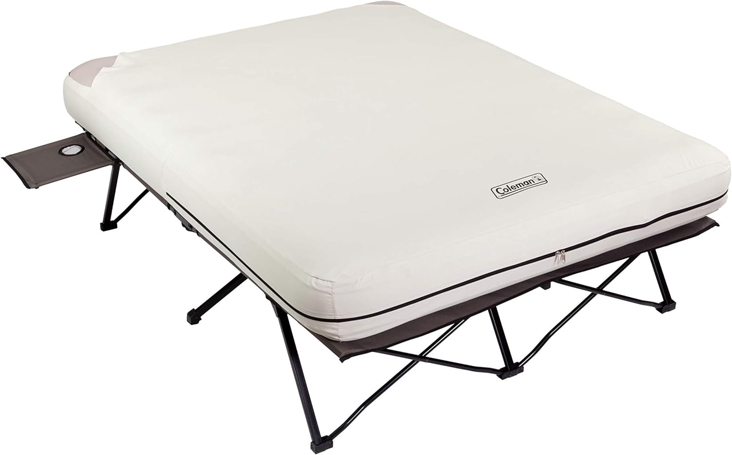 Coleman Camping Cot, Air Mattress, & Pump Combo, Folding Camp Cot & Air Bed with Side Table & Battery-Operated Pump, Great for Comfortable Outdoor Sleeping & Camping