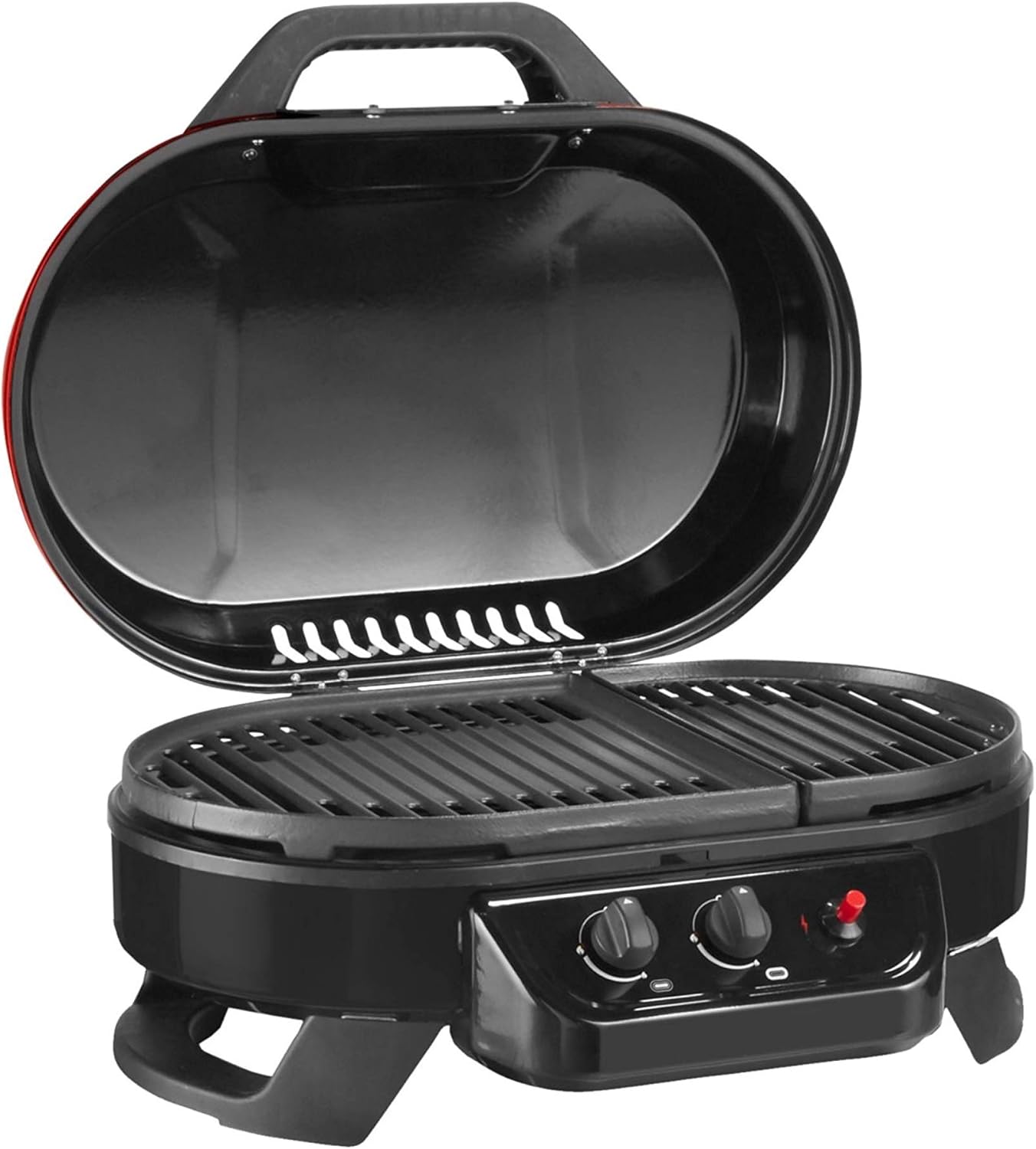 Coleman RoadTrip 225 Portable Tabletop Propane Grill, Gas Grill with 2 Adjustable Burners, Instastart Ignition, & 11,000 BTUs of Power for Camping, Tailgating, Grilling & More