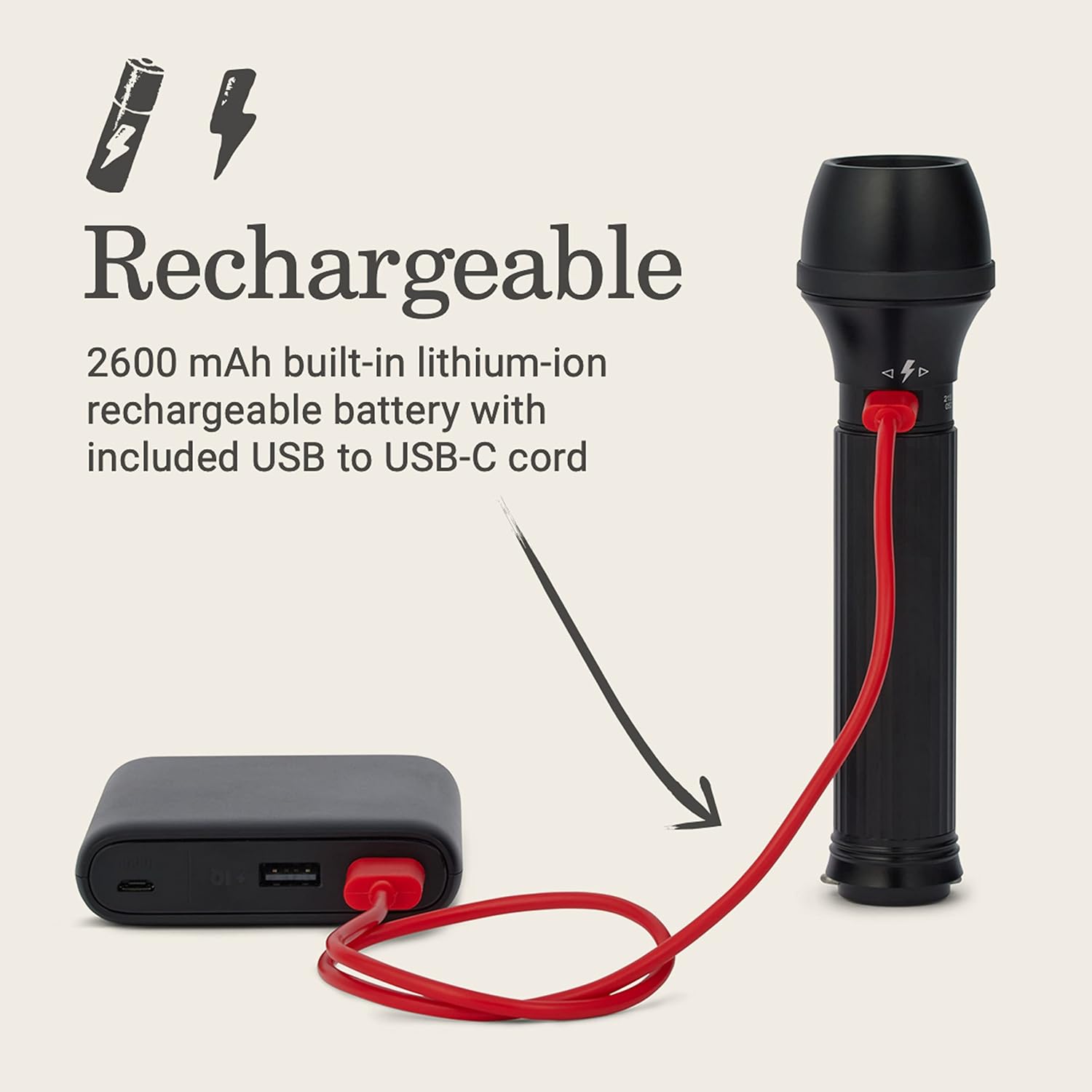 Coleman Classic Recharge 800/1500 Lumens Premium Flashlight, Impact & Water-Resistant Lightweight Flashlight with Rechargeable Battery, LEDs Never Need Replacing, Great for Camping or Emergencies