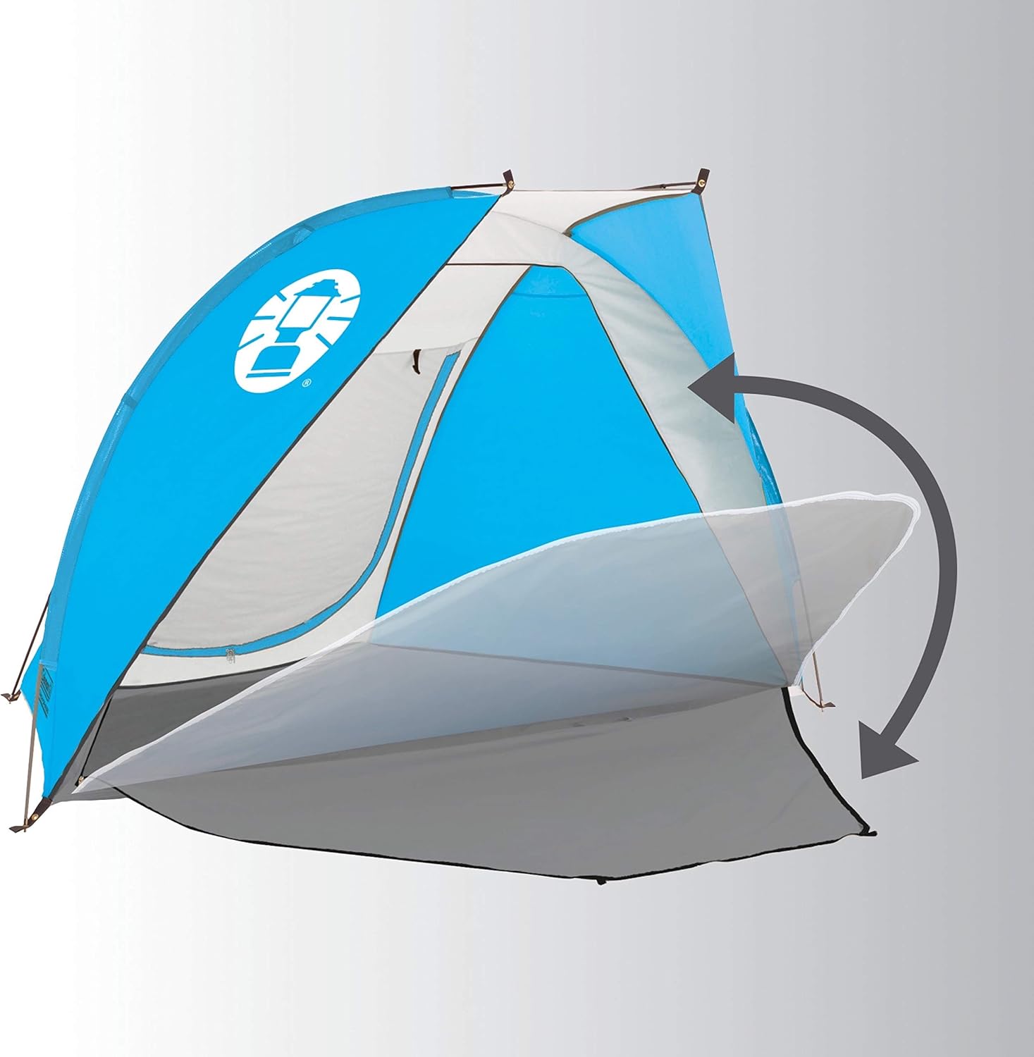 Tienda de campaña con dosel para playa Coleman, liviana y portátil, se instala en 5 minutos, protección solar UPF 50+, incluye bolsas de arena y estacas para resistir el viento, ideal para playa, parque, patio y picnics 