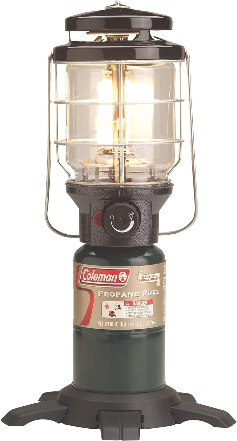 Coleman NorthStar 1500 Lumens 1-Mantle Propane Lantern, Push-Button Instastart Ignition with Pressure Regulator and Mantle Included, Great for Camping, Power Outage, Emergencies, & Home Use