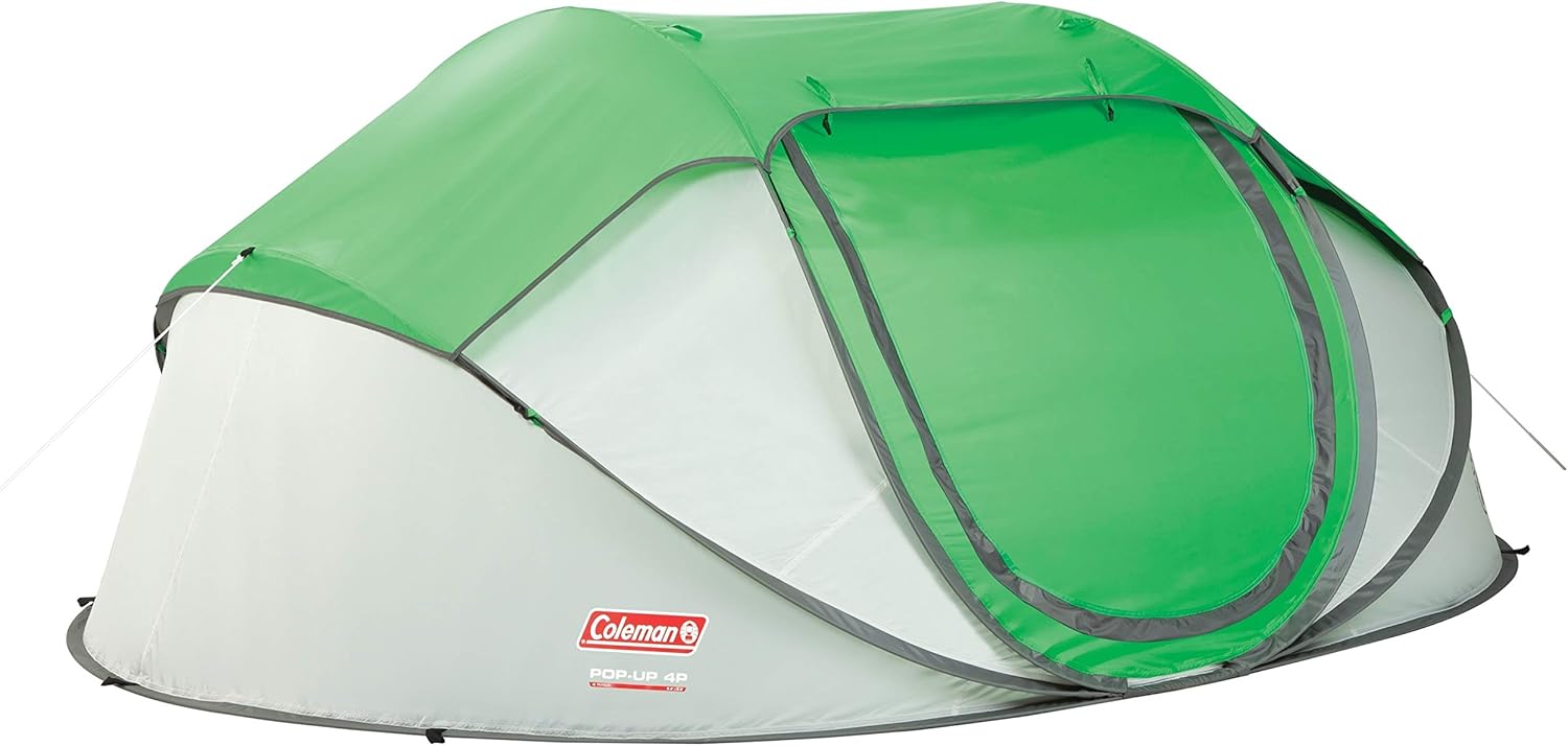 Coleman Pop-Up Camping Tent with Instant Setup, 2/4 Person Tent Sets Up in 10 Seconds with Pre-Assembled Poles, Adjustable Rainfly, & Taped Floor Seams