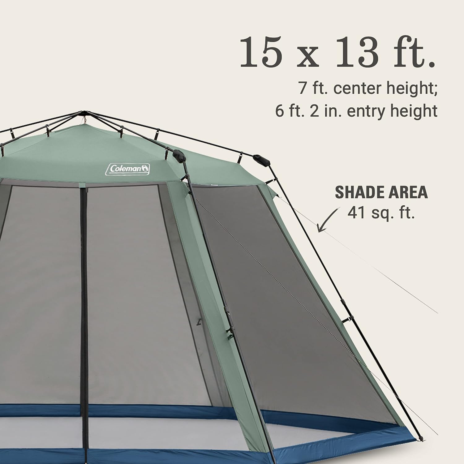 Coleman Skylodge Screened Canopy Tent with Instant Setup, 10x10/15x13ft Portable Screen Shelter with 1-Minute Setup for Bug-Free Lounging, Great for Picnic, Yard, Beach, Park, Camping, & More