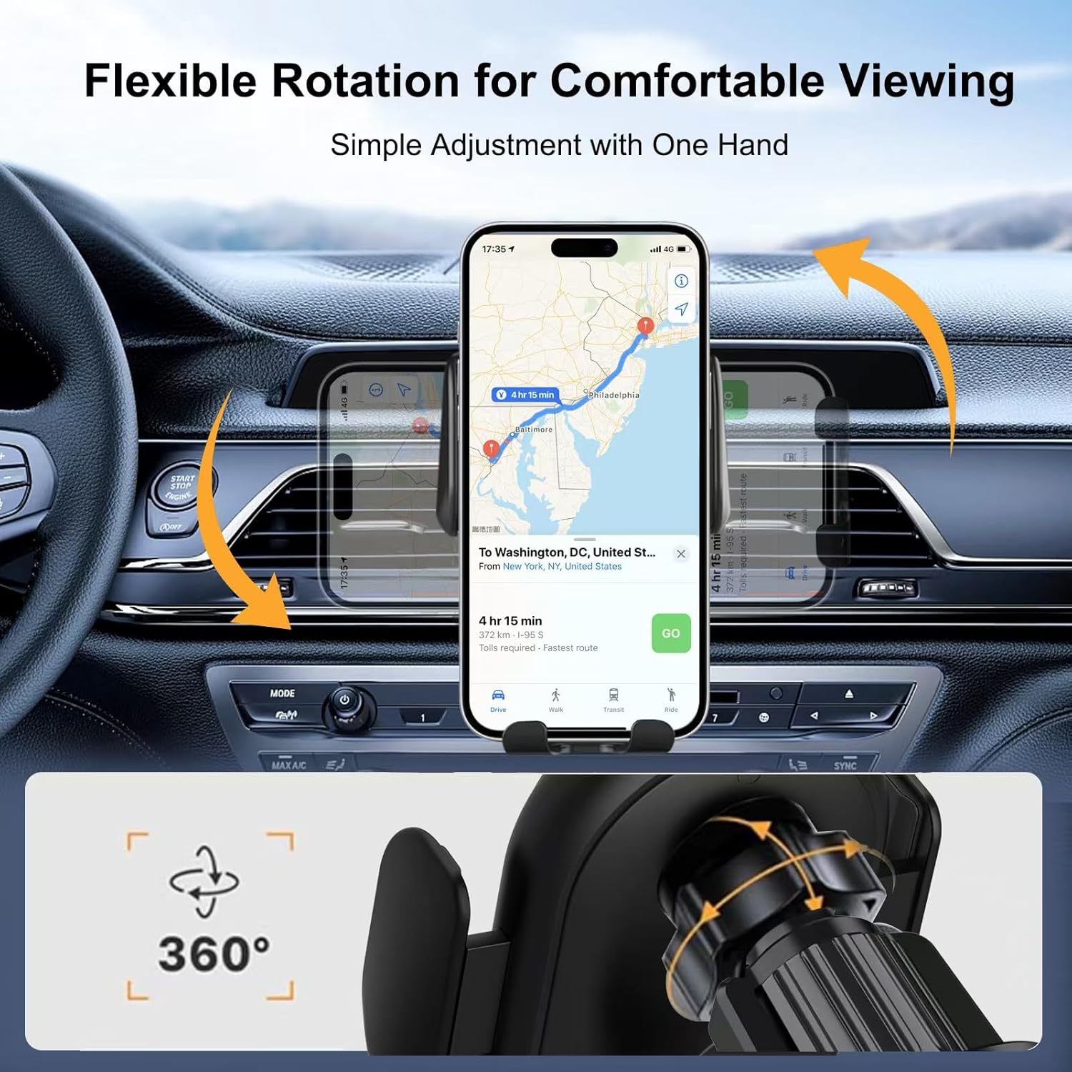 Wireless Car Charger Mount,MAX 15W Qi Fast Charger, Wireless Car Charger Air Vent, Automatic Clamping Phone Holder for iPhone 13/12/11//XS/XR/8, Samsung S22/S21/S20/Note 20, etc (Blue)