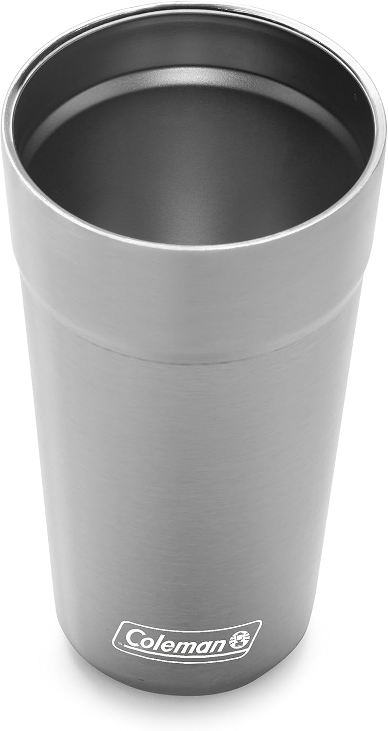 Coleman Brew Vacuum-Insulated Stainless Steel Tumbler, 20oz Water Bottle/Coffee Mug with Slidable Spout Cover & Integrated Bottle Opener