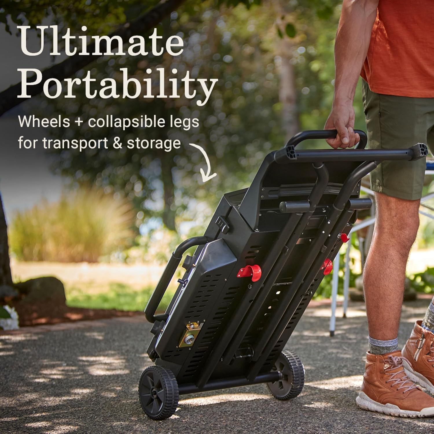 Coleman RoadTrip Griddle, 19"/24" Propane Griddle with Instastart Ignition, Even Heat Distribution, Grease Tray & Optional Lid; Portable Griddle with Scissor Legs & Wheels for Camping & Tailgating