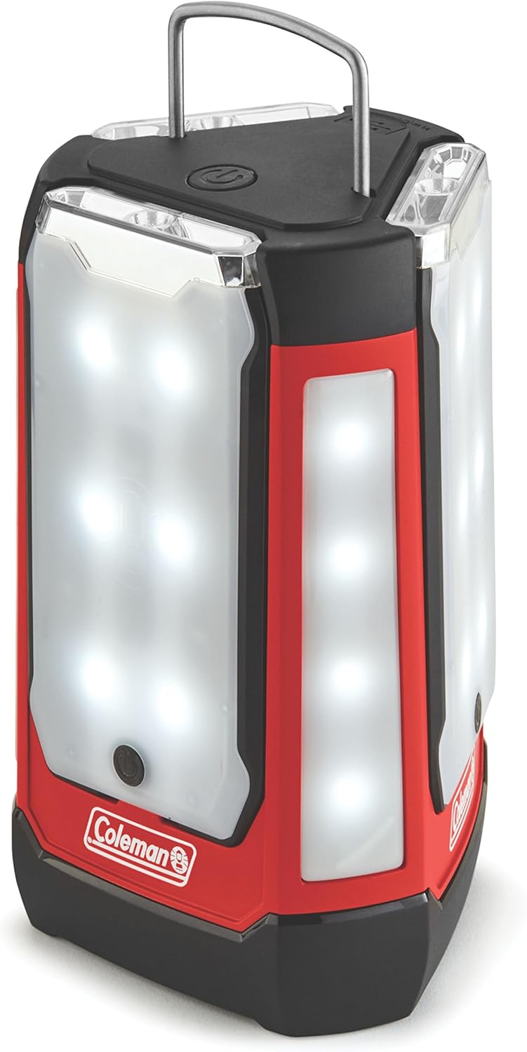 Coleman Multi-Panel Rechargeable LED Lantern, Water-Resistant Lantern with Removable Magnetic Light Panels, Built-In Flashlight, & USB Charging Port; Great for Camping, Hunting, Emergencies, & More